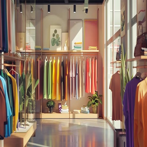 modern clothing store interior where clothes are hanging displayed different way 1167344 107964 11zon